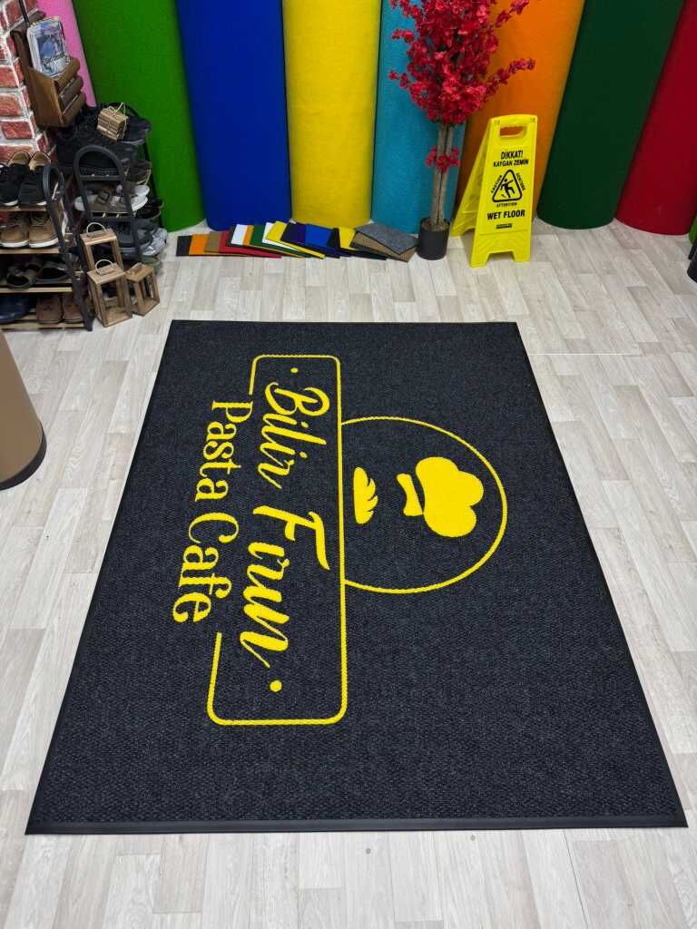 Cafeler için Özel Tasarım Logolu Paspas