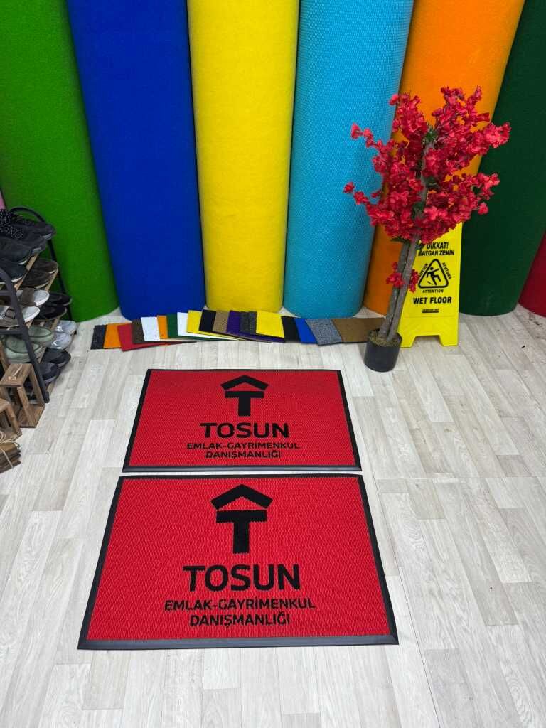 Firmalar için Logolu Bej Paspas - Paspas Time