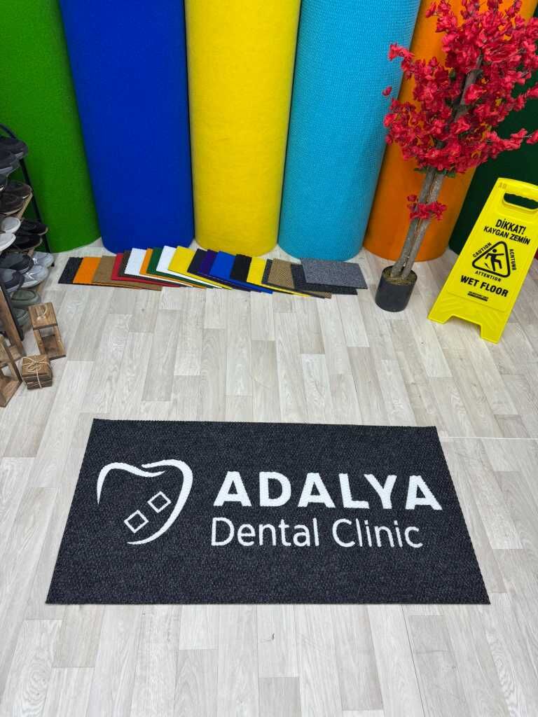 Diş Kliniklerine Özel Logolu Halı Paspaslar - Paspas Time