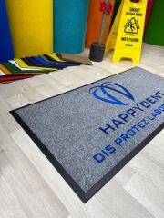 Diş Klinikleri için Logolu Bej Paspaslar - Paspas Time