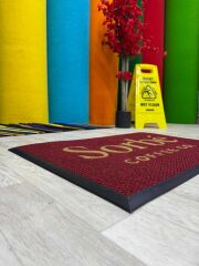 Cafe ve Restaurant Logolu Gri Paspas - Paspas Time