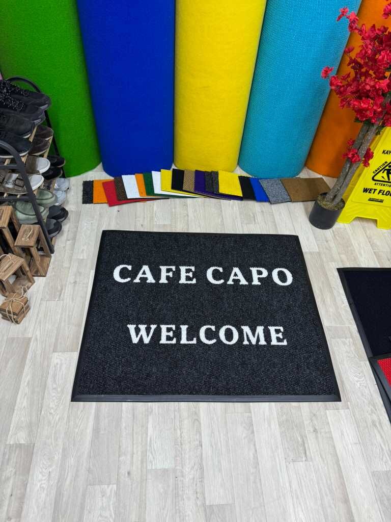 Cafeler için Özel Tasarım Logolu Paspaslar - Paspas Time