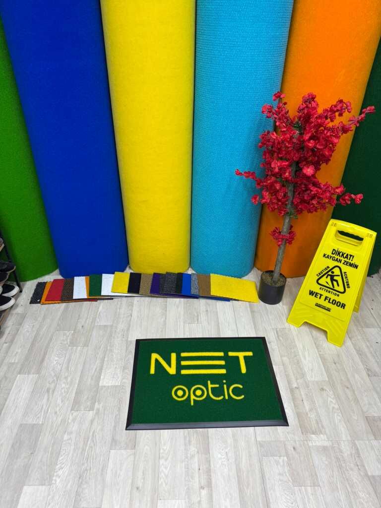 Mağazalar için Logolu Gri Paspas - Paspas Time