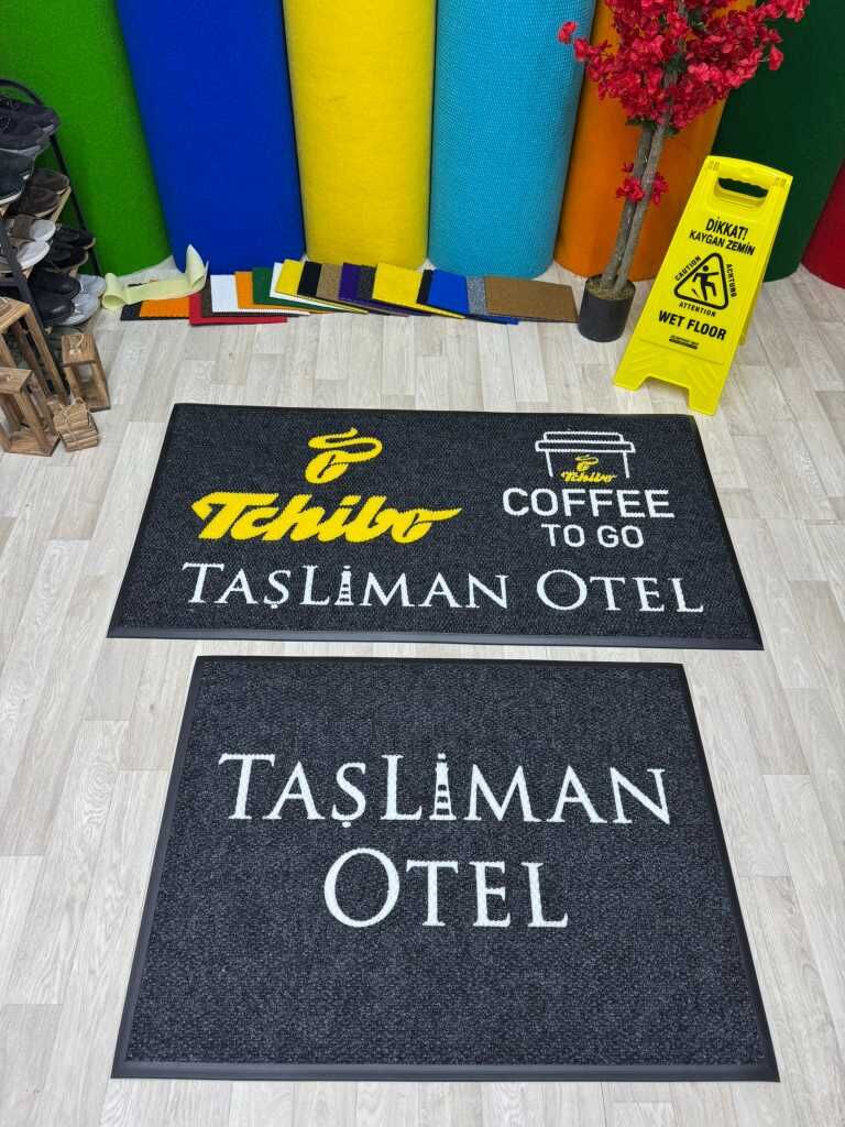 Oteller için Logolu Yuvarlak Paspas - Paspas Time